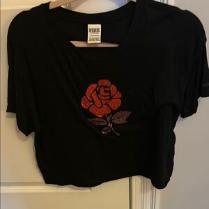 Black Graphic Rose Top